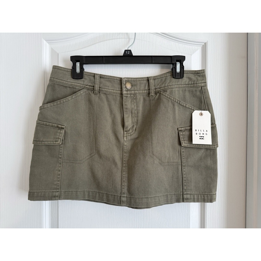 BILLABONG Hillary Cargo Miniskirt NWT Canteen Green Women's size L Y2K Grunge